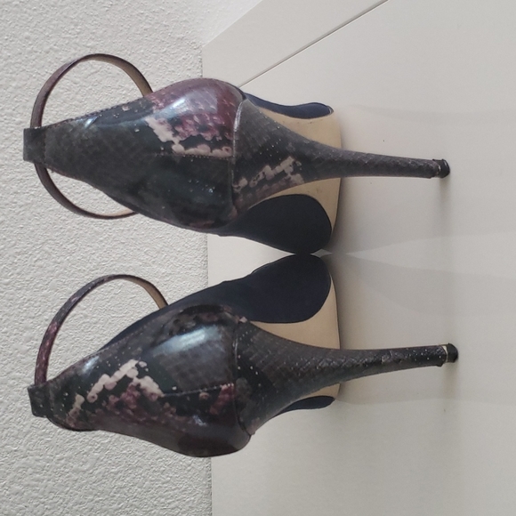 Just Fab Navy Blue and snake skin purple Heels - Picture 3 of 4